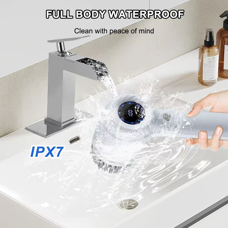 USB Electric Rotary Scrubber Cleaning Brush,With 5 Brush Head Electric Cleaning Brush,For ,Kitchen,Bathtub Tile Scrubber