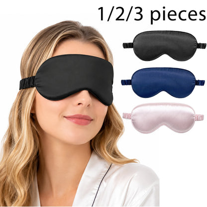 1/2/3Pack Silk Sleep Mask - Elastic Blackout Eye Mask & Blindfold for Full Night'S Sleep, Light Blocking, Adjustable Strap