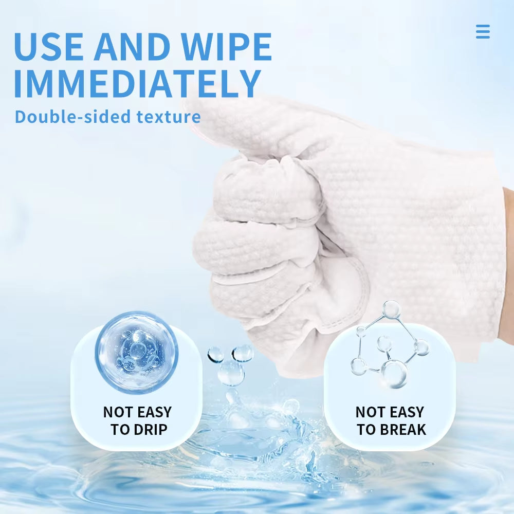 Custom Logo Soft Durable No-Rinse Hypoallergenic Deodorizing Pet Cleaning Bathing Wipes Gloves for Dogs and Cats