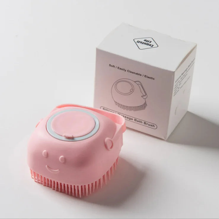 Pet Dog & Cat Grooming Bath Brush Silicone Gel Shower Massage Refillable Scrubbing Tool Complete Cleaning Supplies