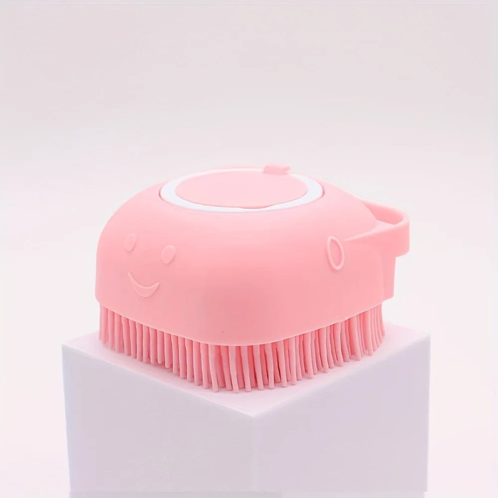 Pet Dog & Cat Grooming Bath Brush Silicone Gel Shower Massage Refillable Scrubbing Tool Complete Cleaning Supplies