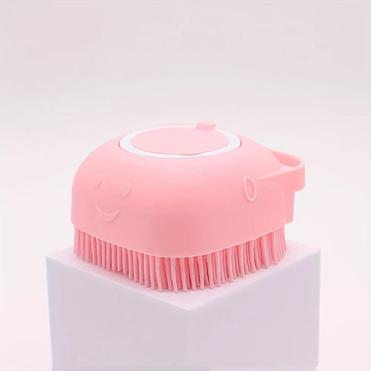 Pet Dog & Cat Grooming Bath Brush Silicone Gel Shower Massage Refillable Scrubbing Tool Complete Cleaning Supplies