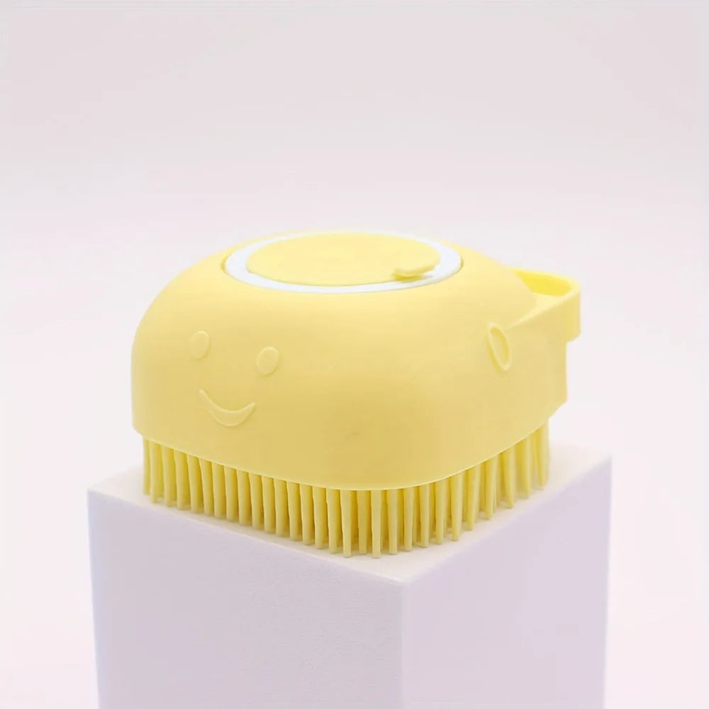 Pet Dog & Cat Grooming Bath Brush Silicone Gel Shower Massage Refillable Scrubbing Tool Complete Cleaning Supplies