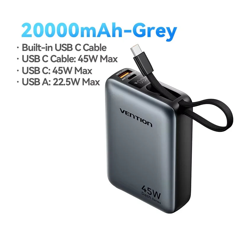 CCC 45W 20000Mah Power Bank Fast Charging Portable Charger for Xiaomi Iphone Pro Max Samsung Galaxy Battery 3C Powerbank