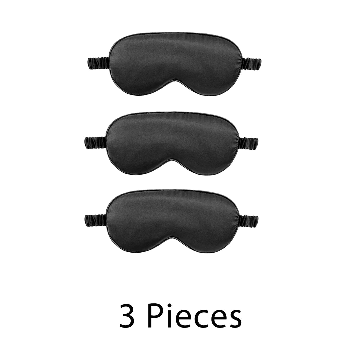 1/2/3Pack Silk Sleep Mask - Elastic Blackout Eye Mask & Blindfold for Full Night'S Sleep, Light Blocking, Adjustable Strap