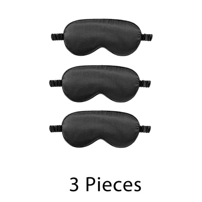 1/2/3Pack Silk Sleep Mask - Elastic Blackout Eye Mask & Blindfold for Full Night'S Sleep, Light Blocking, Adjustable Strap