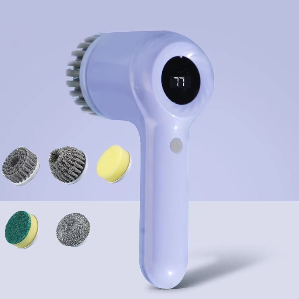 USB Electric Rotary Scrubber Cleaning Brush,With 5 Brush Head Electric Cleaning Brush,For ,Kitchen,Bathtub Tile Scrubber
